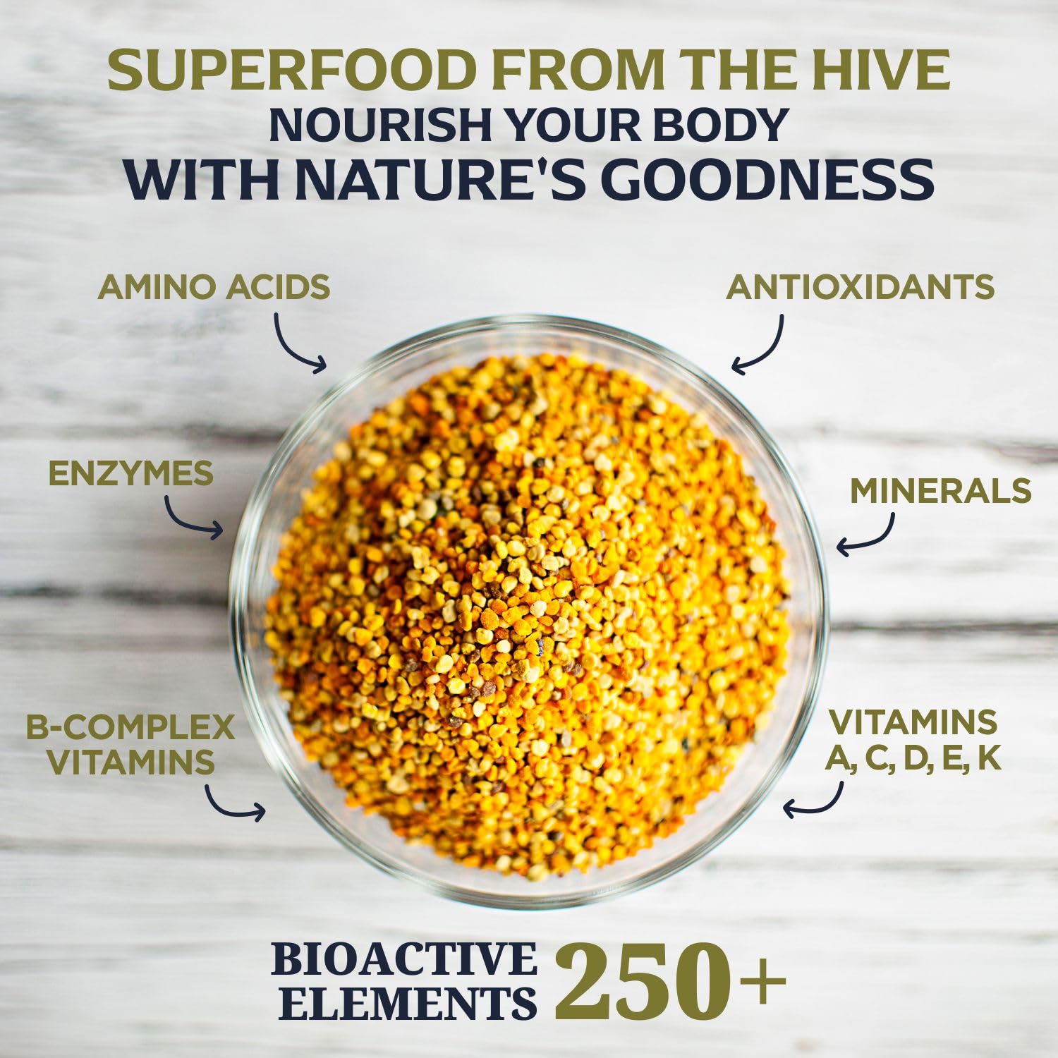 Jamie’s Hive to Table Organic Bee Pollen, 6 oz - 100% Pure, Raw & Natural Superfood, Premium Quality Bee Pollen Granules for Energy & Vitality, Gluten Free — Amazon image 4