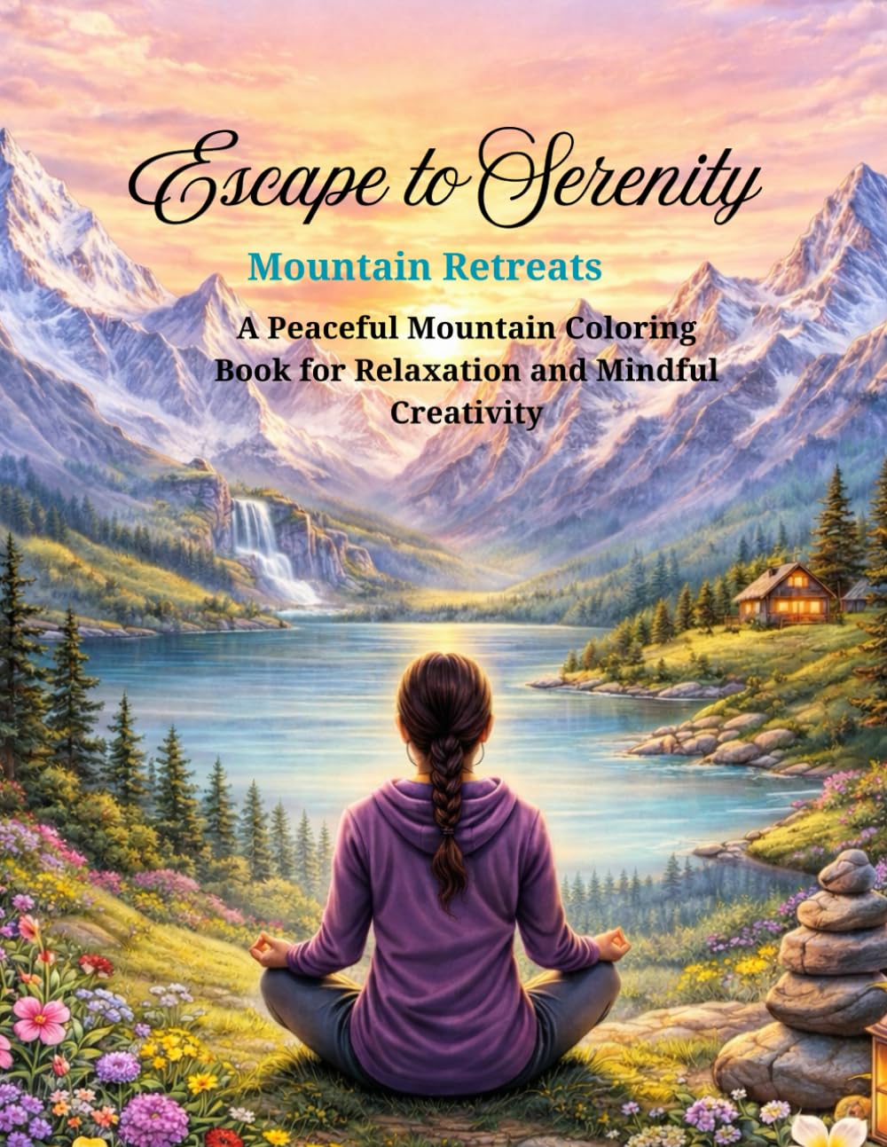 Escape to Serenity: Mountain Retreats: A Calming Coloring Book for Relaxation