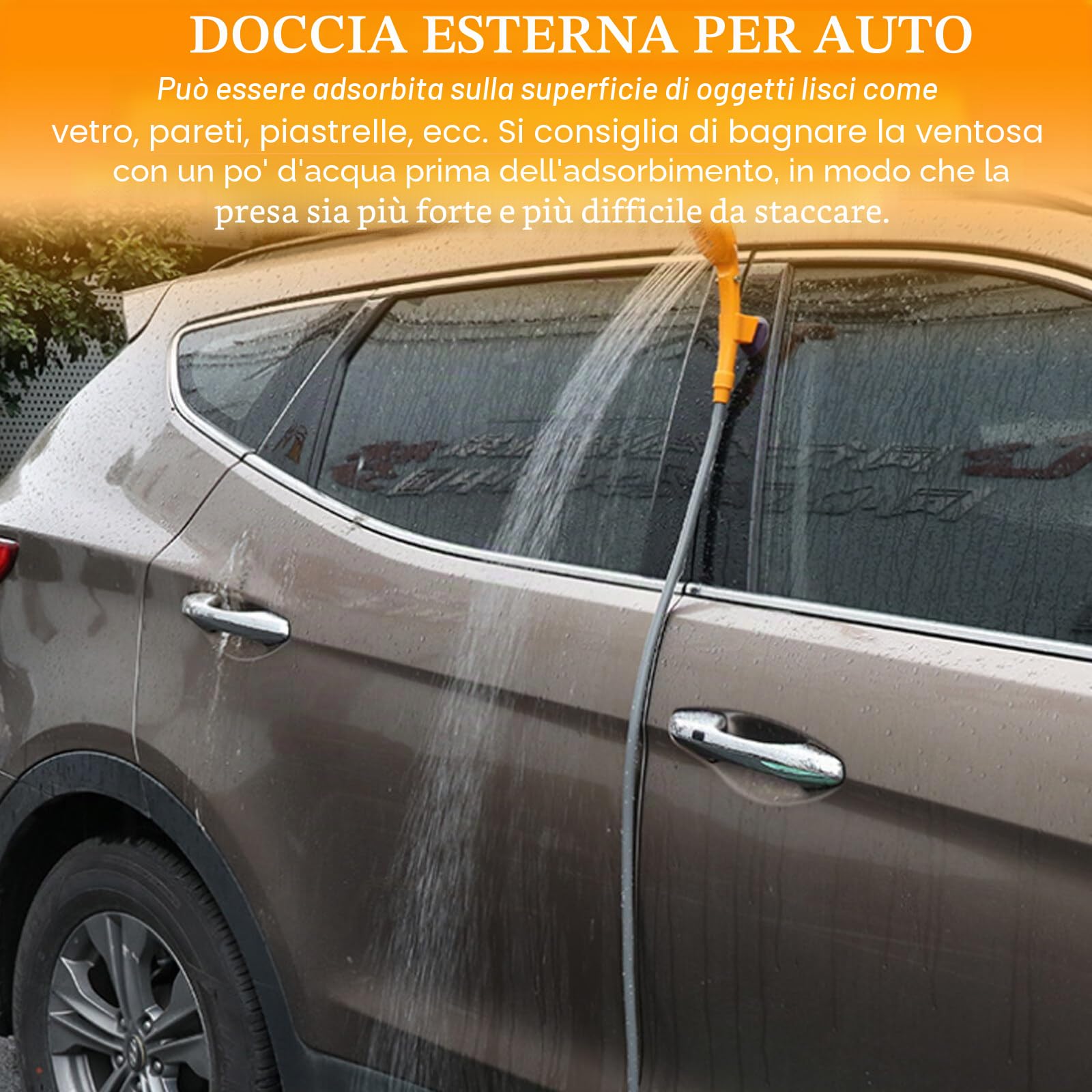 Aicharynic Doccia da campeggio, 12 V, portatile da campeggio con pompa, set doccia mobile con soffione e tubo, doccia da campeggio, tubo flessibile per campeggio, viaggi, giardino, pulizia animali