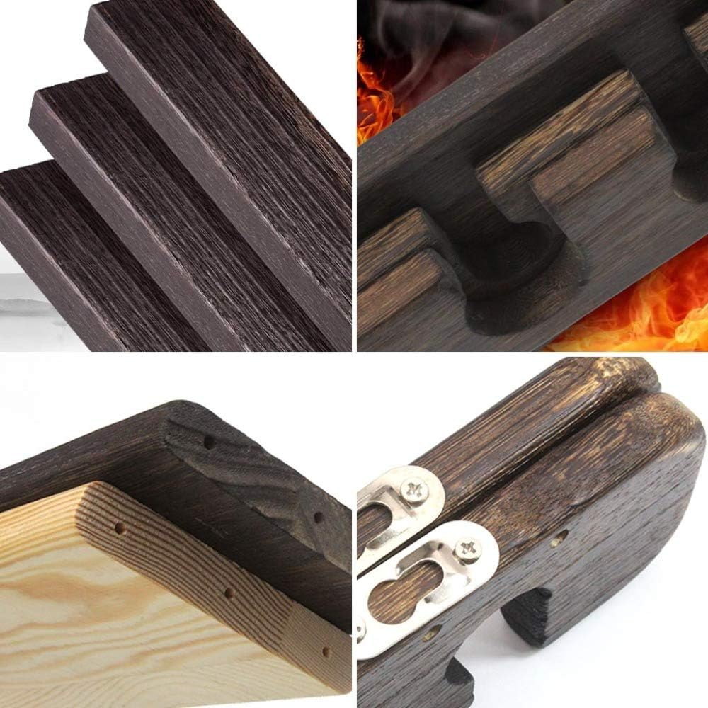 BABYCE Home Pool Cue Holder Rack Wall Mounted Pool Cue Rack, Wooden Snooker Billiard Sticks Holder,with Clips Billiard Cue Storage Rack 1 Wood Grain Color 60cm (Color : Wood Grain Color, Size : 60cm)