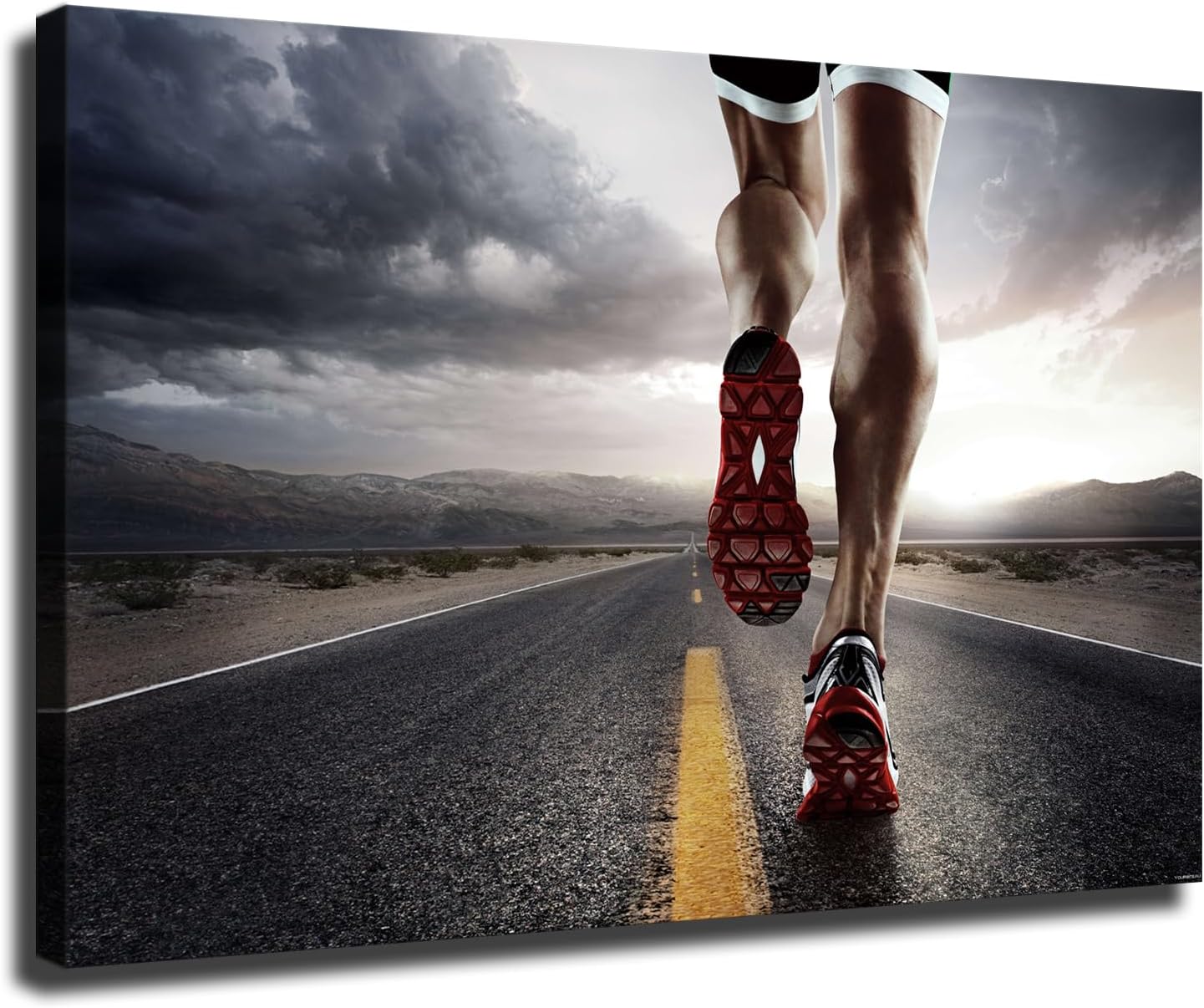 XwqPlh Road Outdoor Running Gym Inspirational Poster Canvas