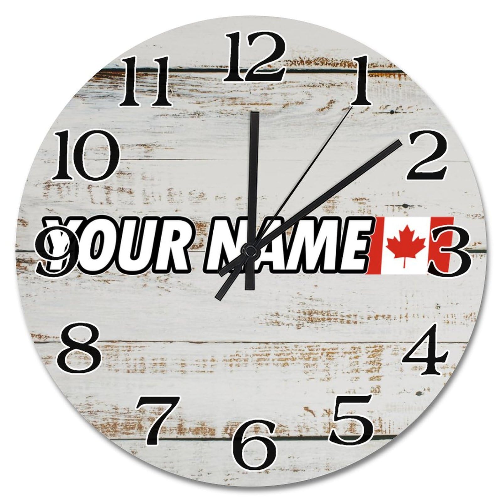 Horloge murale de ferme Canada personnalisable montre vintage silencieuse pile