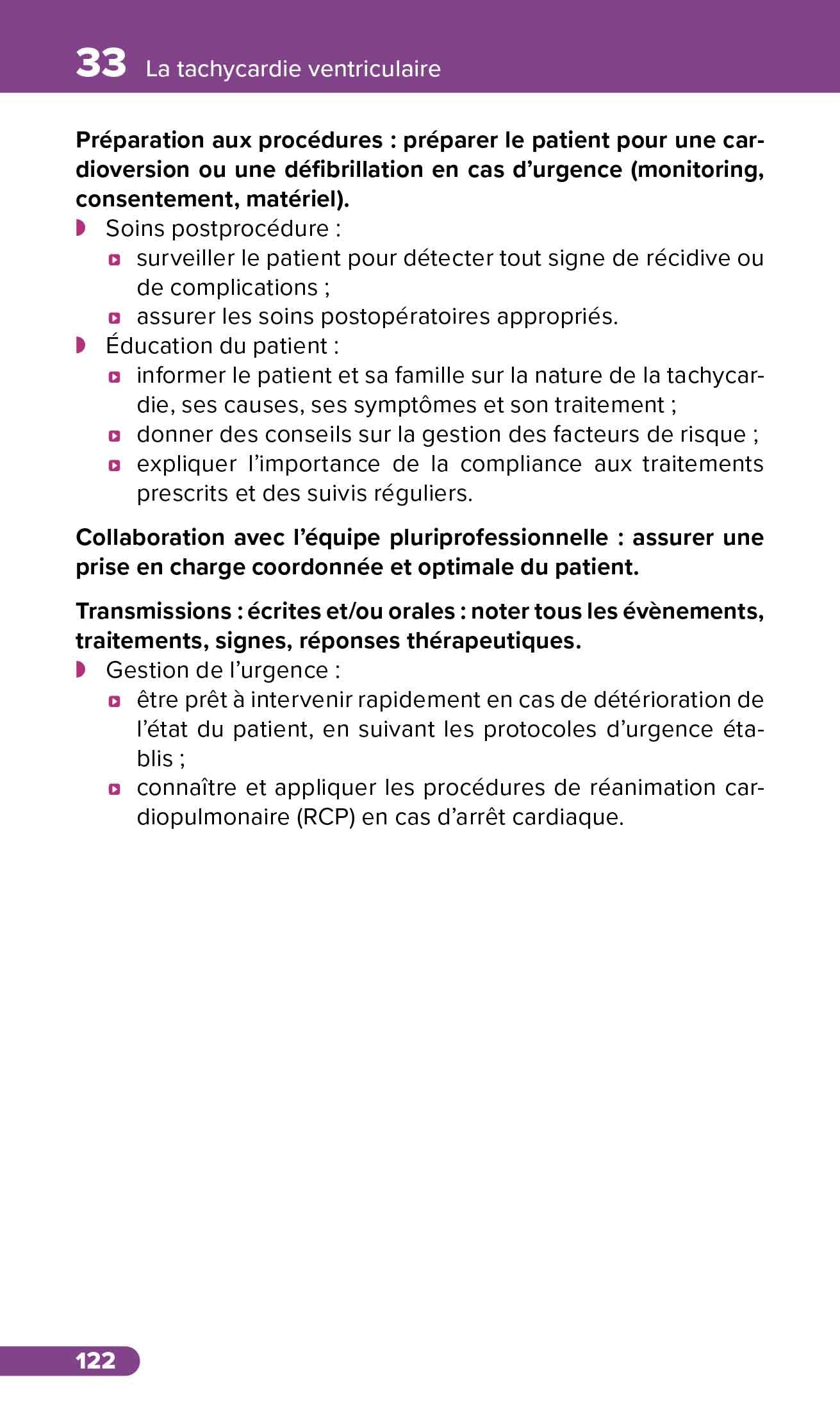 Fiches de soins infirmiers en cardiologie