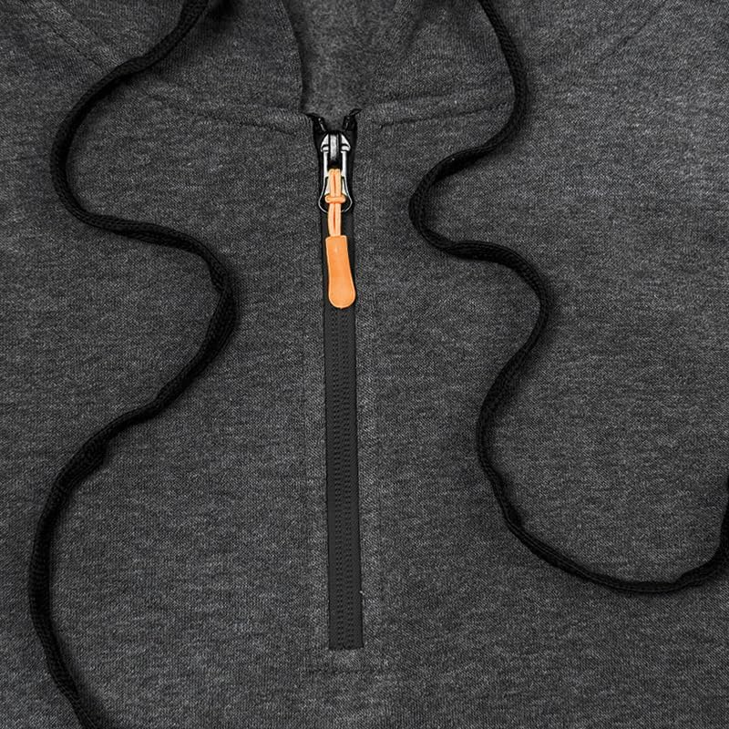Men's Half-Zip Sweatshirt - Hooded Pullover Soft Autumn Winter Casual Wear for Vacations Daily Life - Image 5