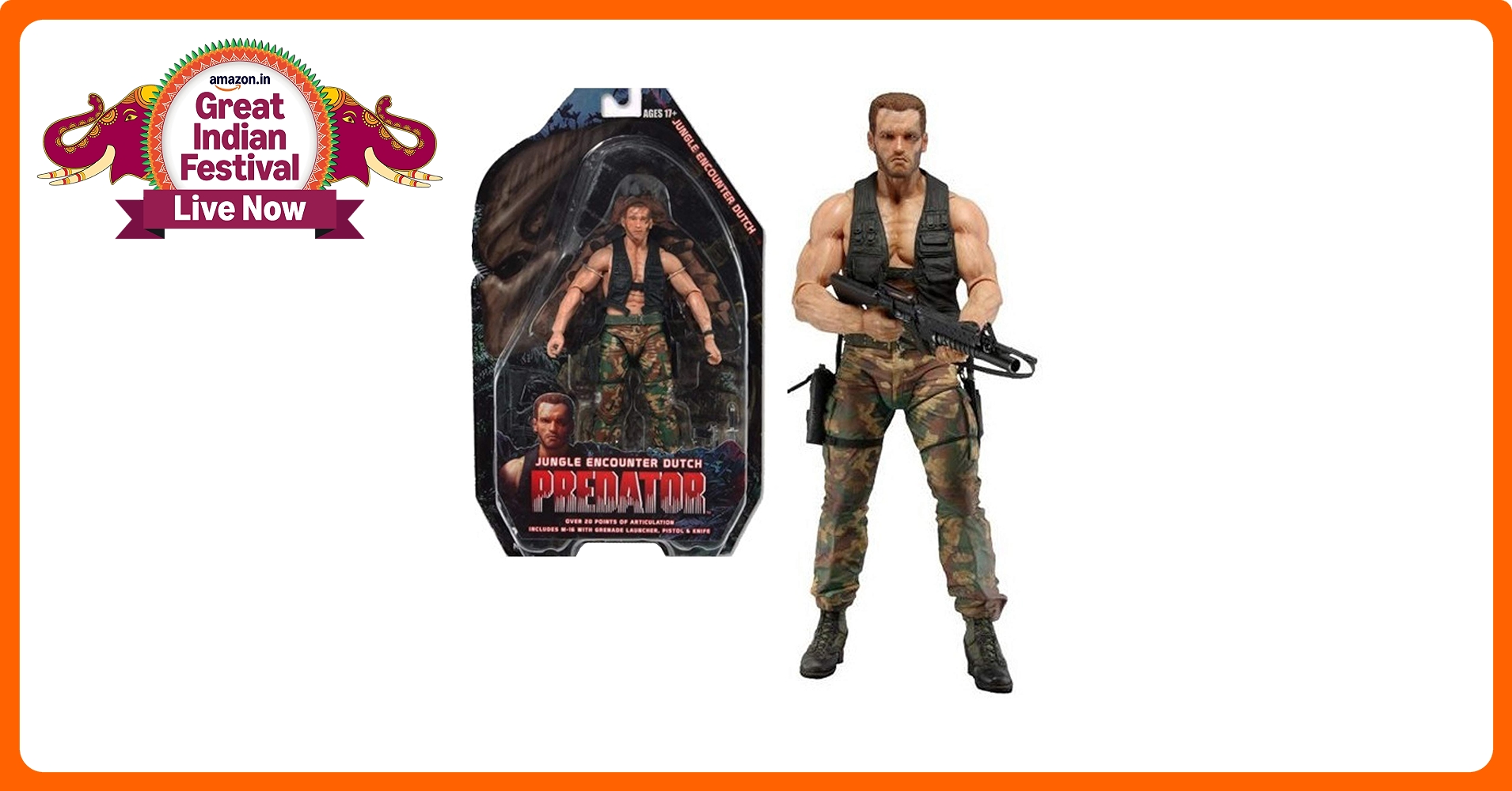 アメコミ PREDATOR 25th Anniversary Action Figure Buy NECA Predator Jungle Encounter Dutch 7 Inch Arnold