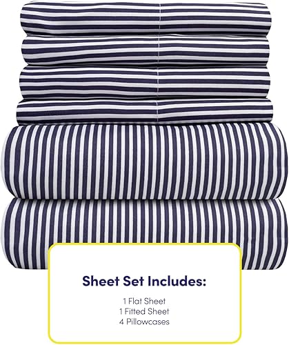 Miniatura 4 de Juego de sábanas de tamaño King de 6 piezas de 1500 hilos de microfibra cepillada fina con bolsillos profundos de la Colección Suprema - 2 fundas de