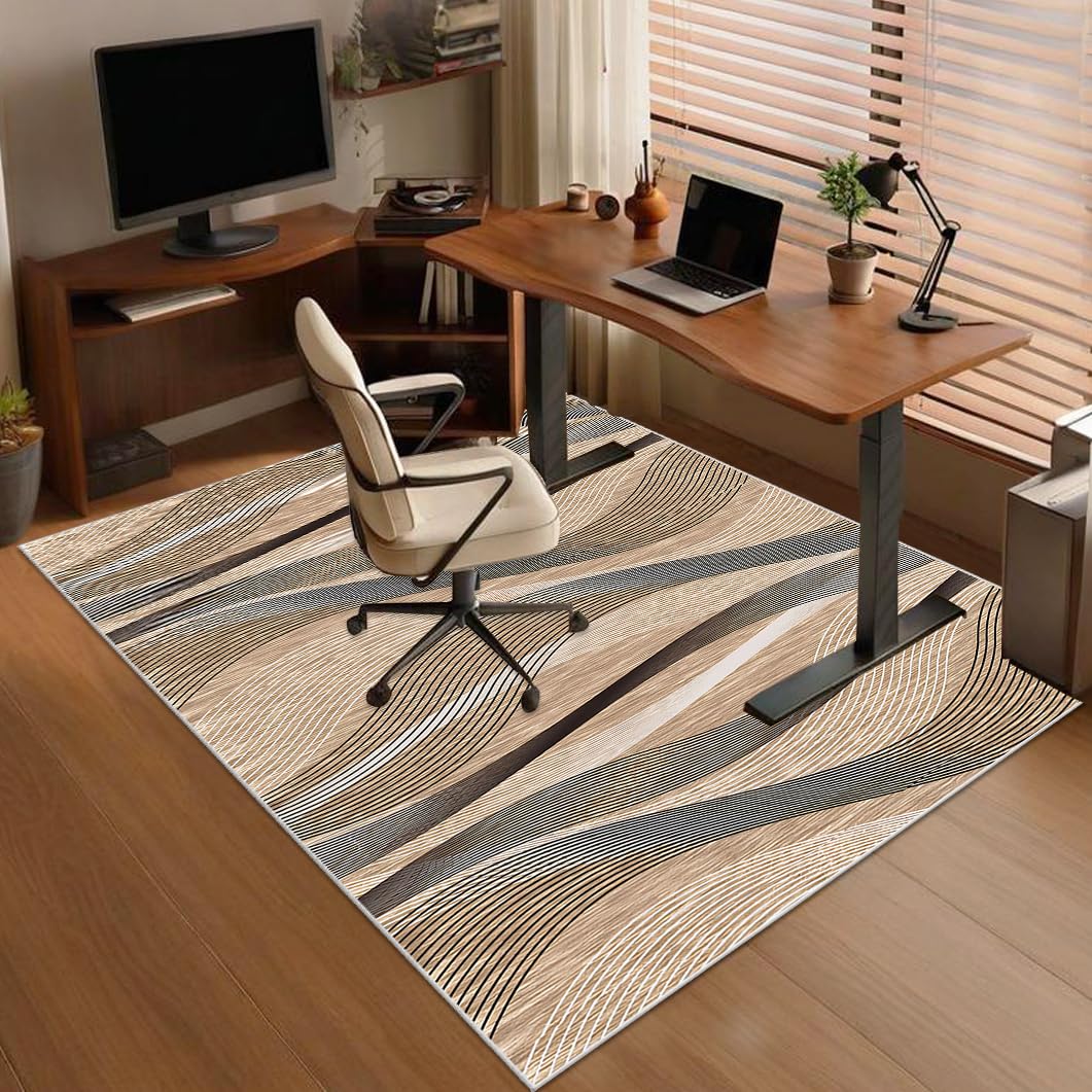 Tapis Chaise Gaming Antidérapant, Tapis Chaise de Bureau, Protège Sol sous Protection Sol Gamer Bureau Gaming Moderne pour Plancher de Bois, Parquet, Carrelage, Tapis de sol Gaming 120 x 140 cm