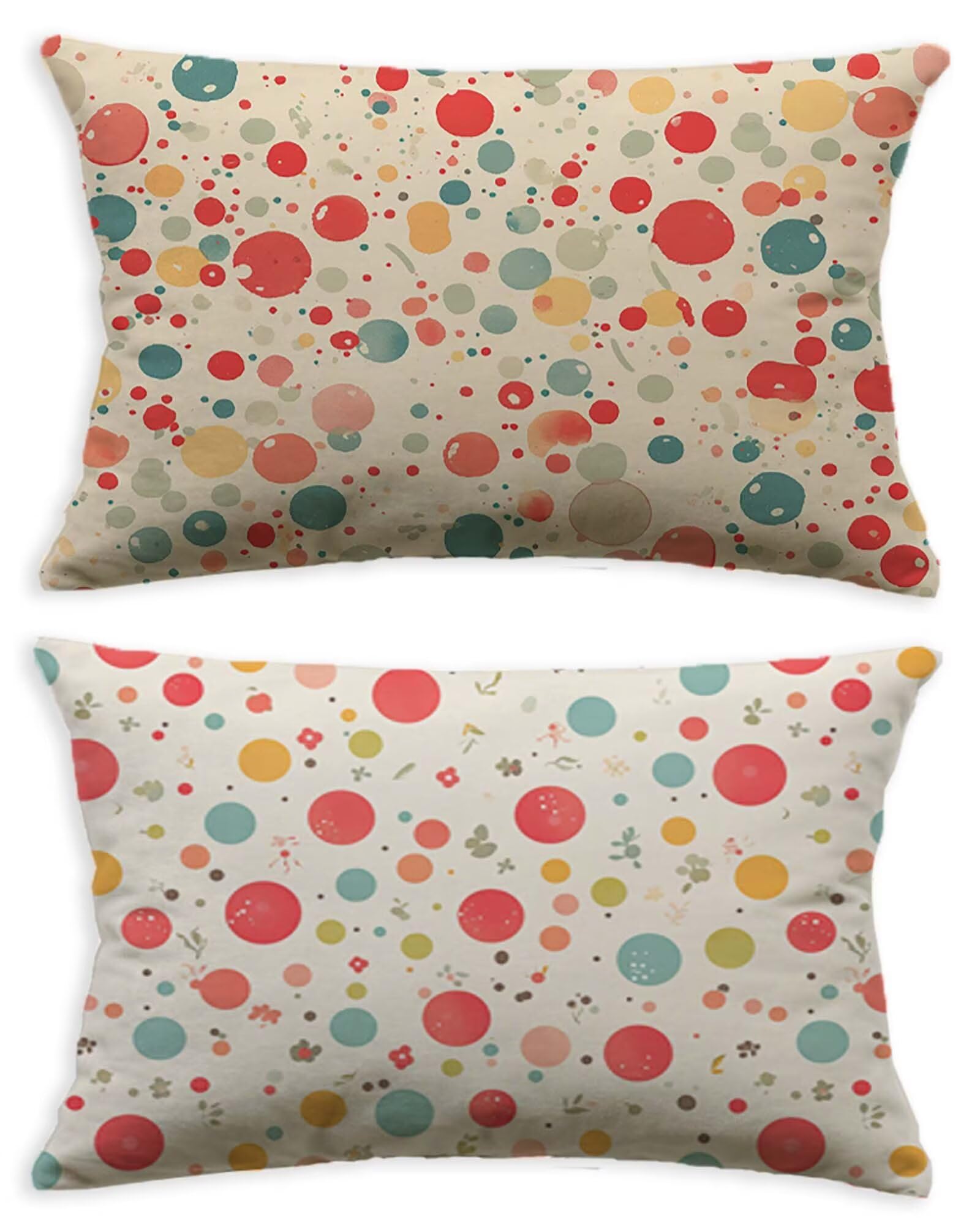 Housse de coussin crème 60x80 rectangulaire avec impression verso