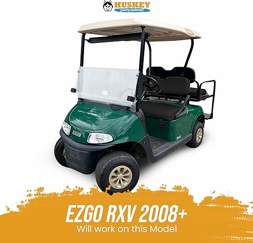 Miniatura 3 de Huskey Parts Company Cojín de asiento de carrito de golf para asiento delantero, respaldo inclinado, color negro para EZGO RXV 2008+, reemplazo del