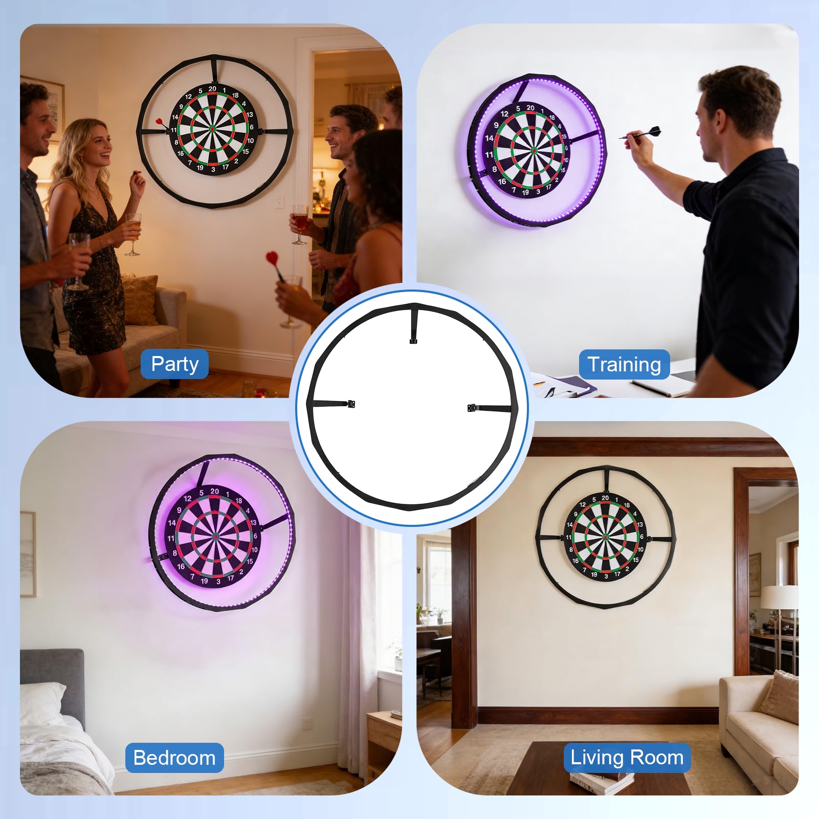 Système d'éclairage LED avec accès Facile à la Zone Cible pour Un Jeu illimité, contrôle de la luminosité, 90 LED pour Salon, Bar et Club