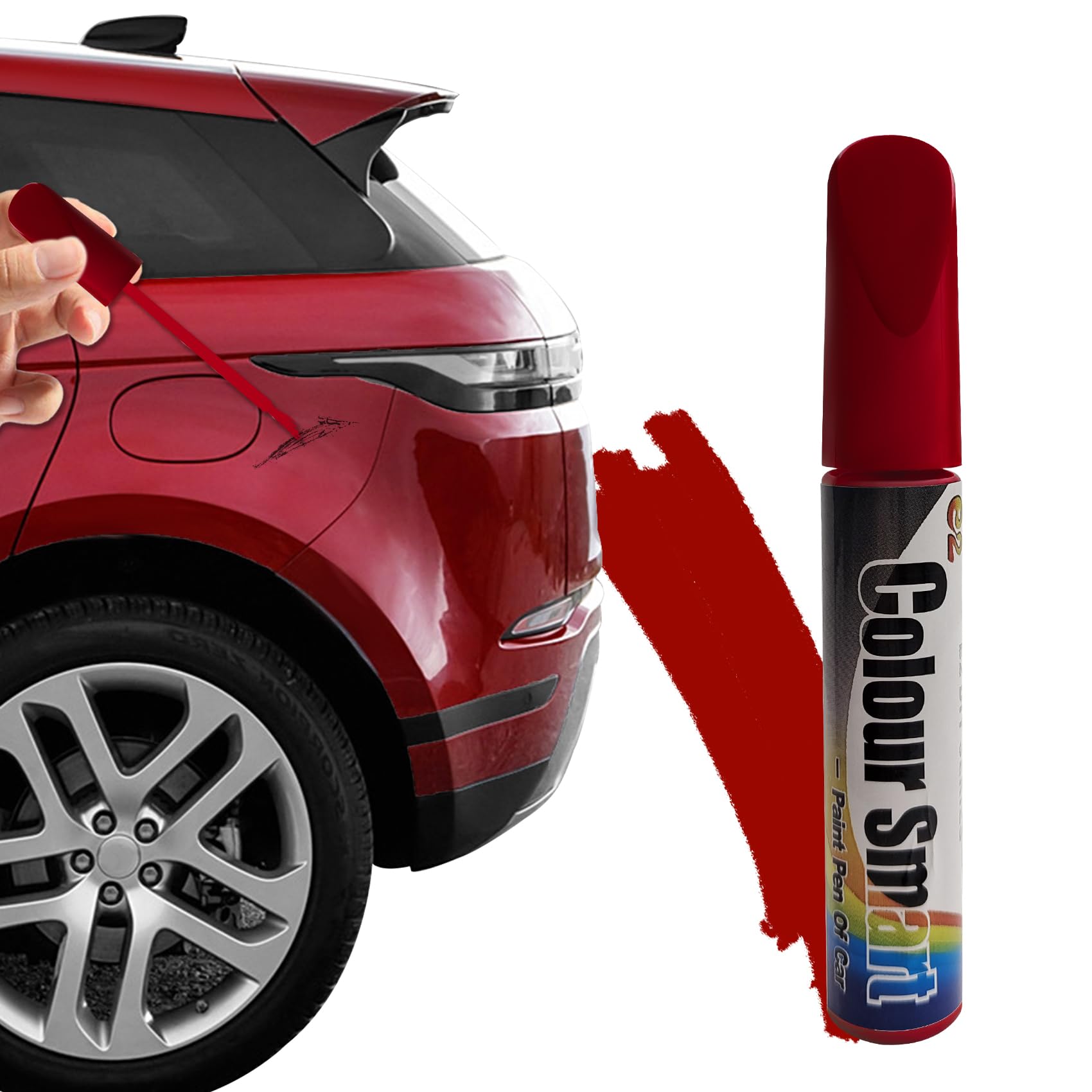 Touch Up Paint for Cars, Touch Up Paint Pen, Scratch Remover for Vehicles, Universal Car Accessories Exterior Decoration Touch-up Pen Car Scratch Remover for Minor Scratches for Most Cars (Red)