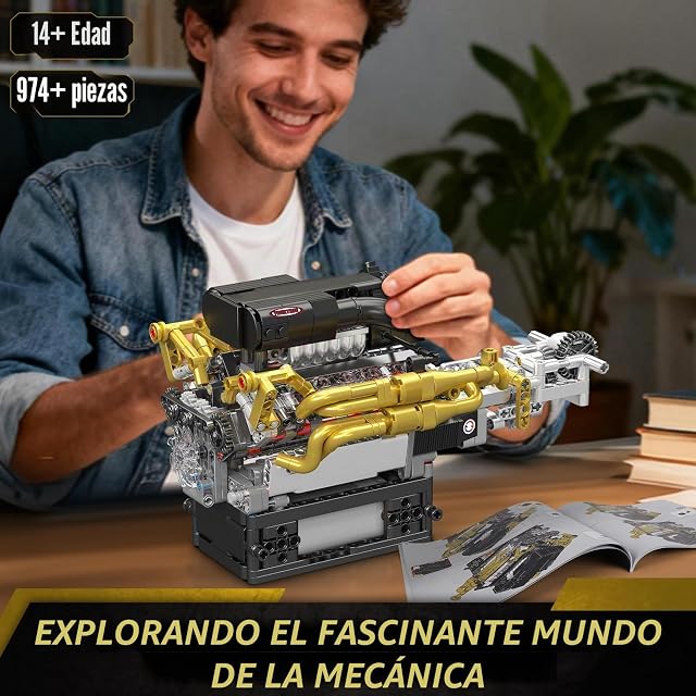Foto 6 de 7 de Molde King 10224 Tecnología V12 Motor Piedras de Fijación Kit, 974+ Piezas Stem Motormodellblöcke con Motor