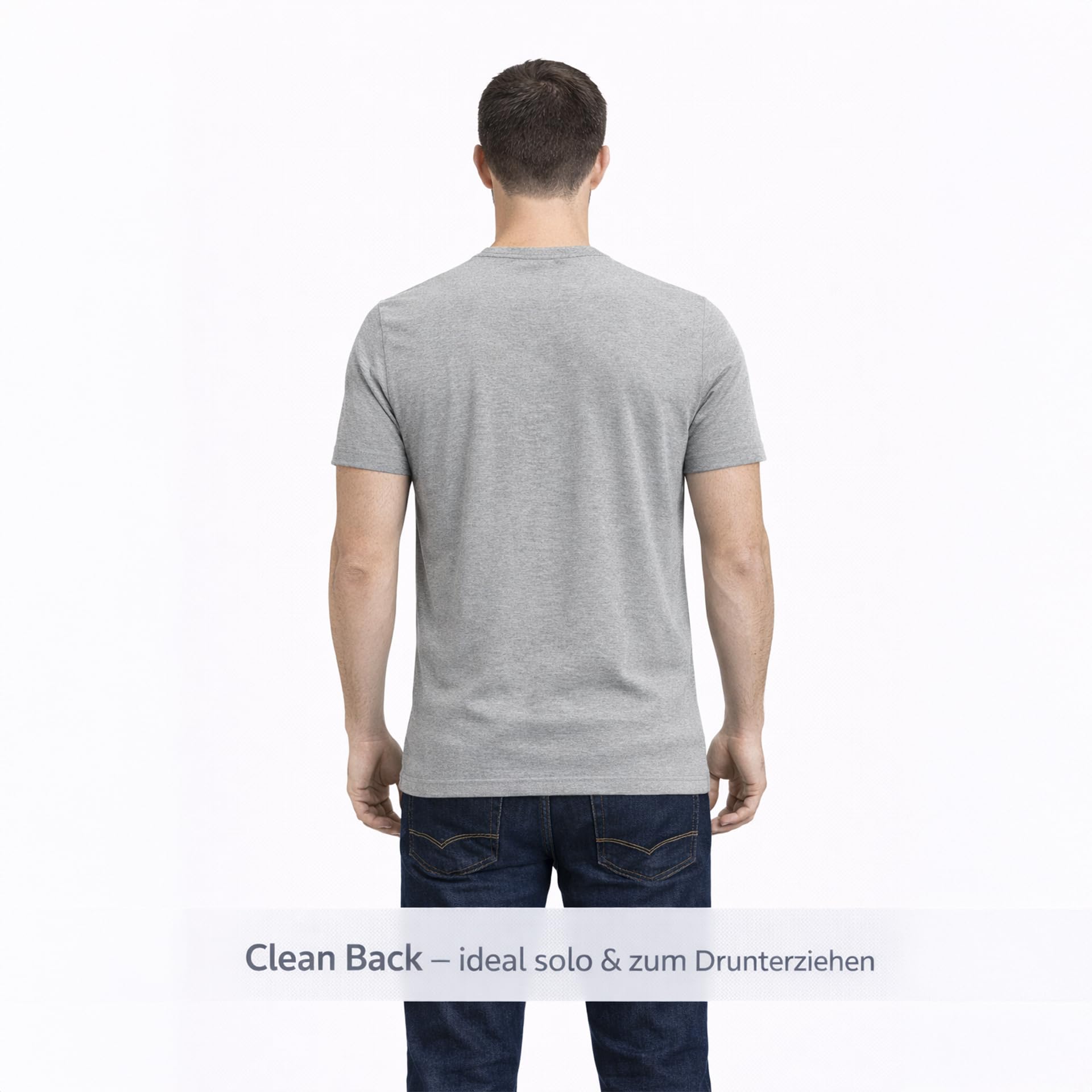 JACK & JONES Pack de 3 camisetas básicas para hombre con cuello redondo monocolor Slim Fit en blanco, negro, azul y gris 12167630