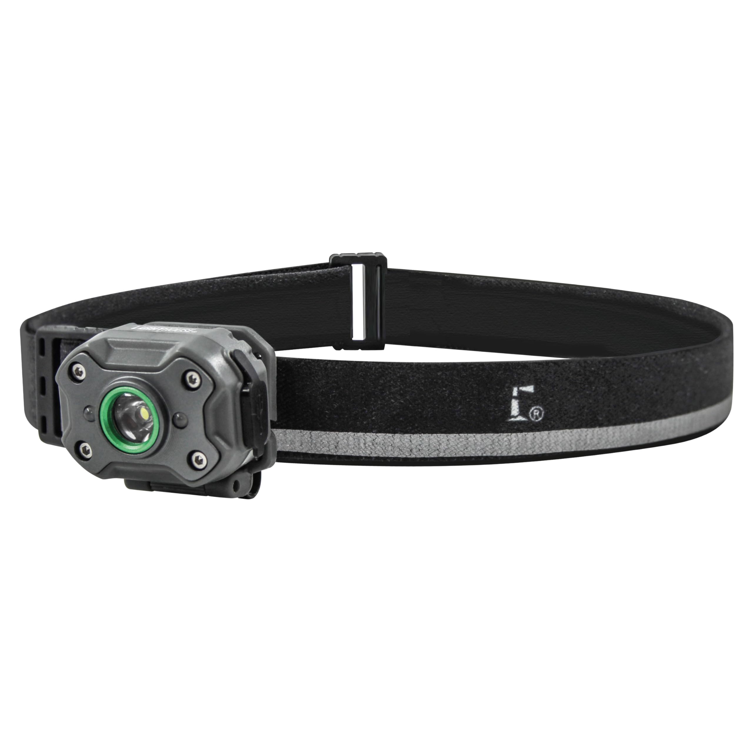 Lighthouse Mini Rechargeable Headlight – 5 Lighting Modes up to 400 Lumens with 180° Tilting LED, Black, Grey