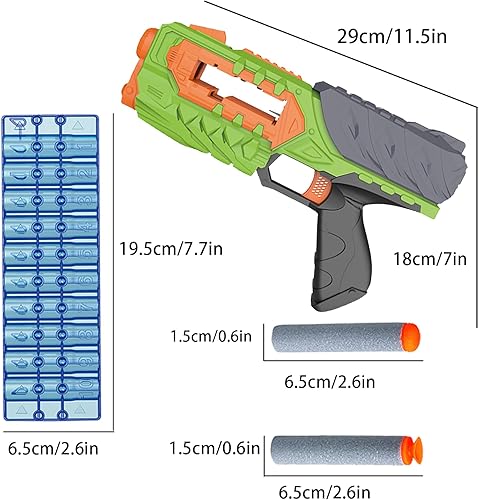 Miniatura 2 de CreamKids - Pistola de bala suave, 20 rondas de balas suaves de EVA, pistola de juguete cargada simulada, ideal para actividades al aire libre de