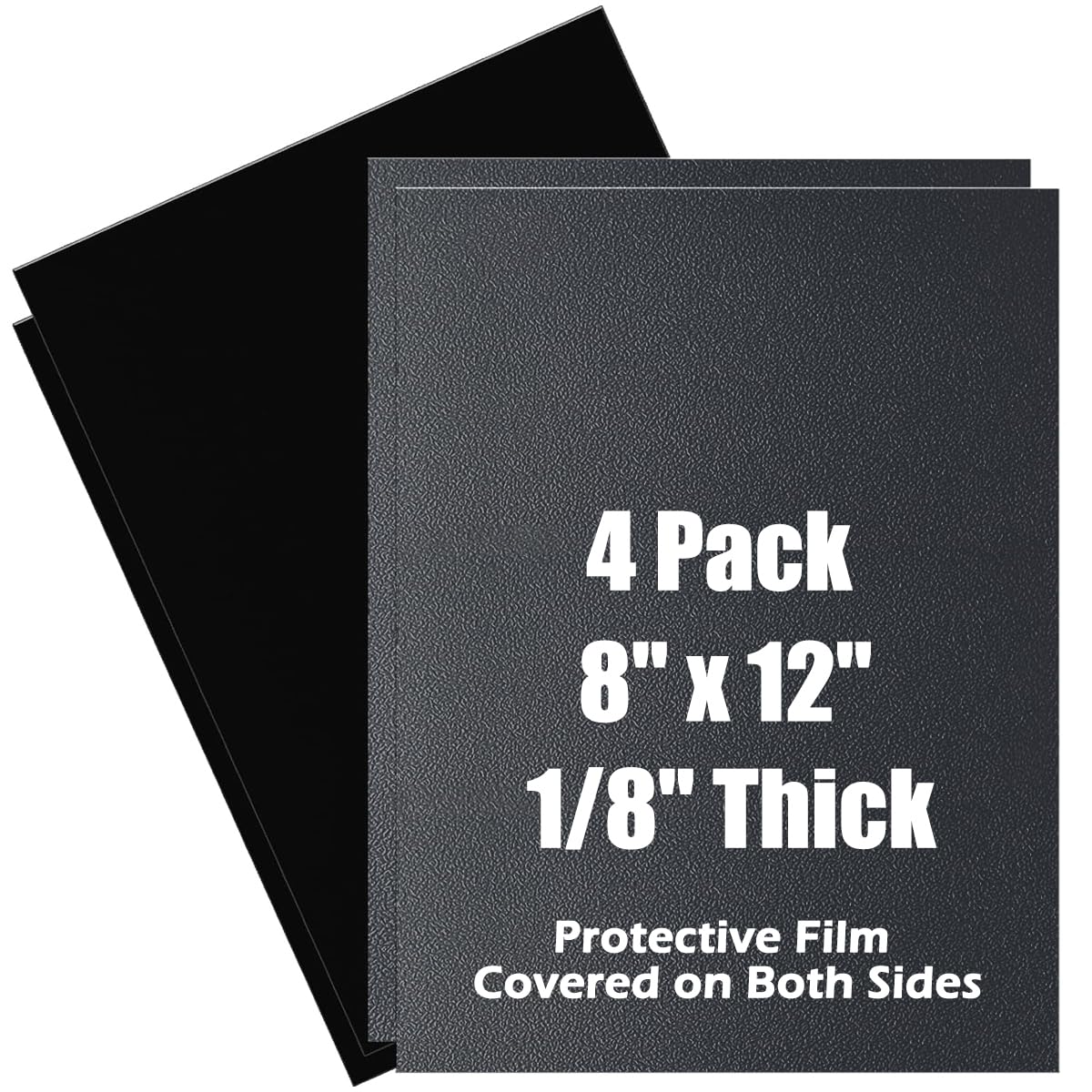 3mm ABS Plastic Sheet 4Pcs 20x30cm Black Rigid Moldable Panel Black Plastic Sheet Thermoform Board Two-Sided Heat Moldable Panel for DIY Projects Decor Handcrafts