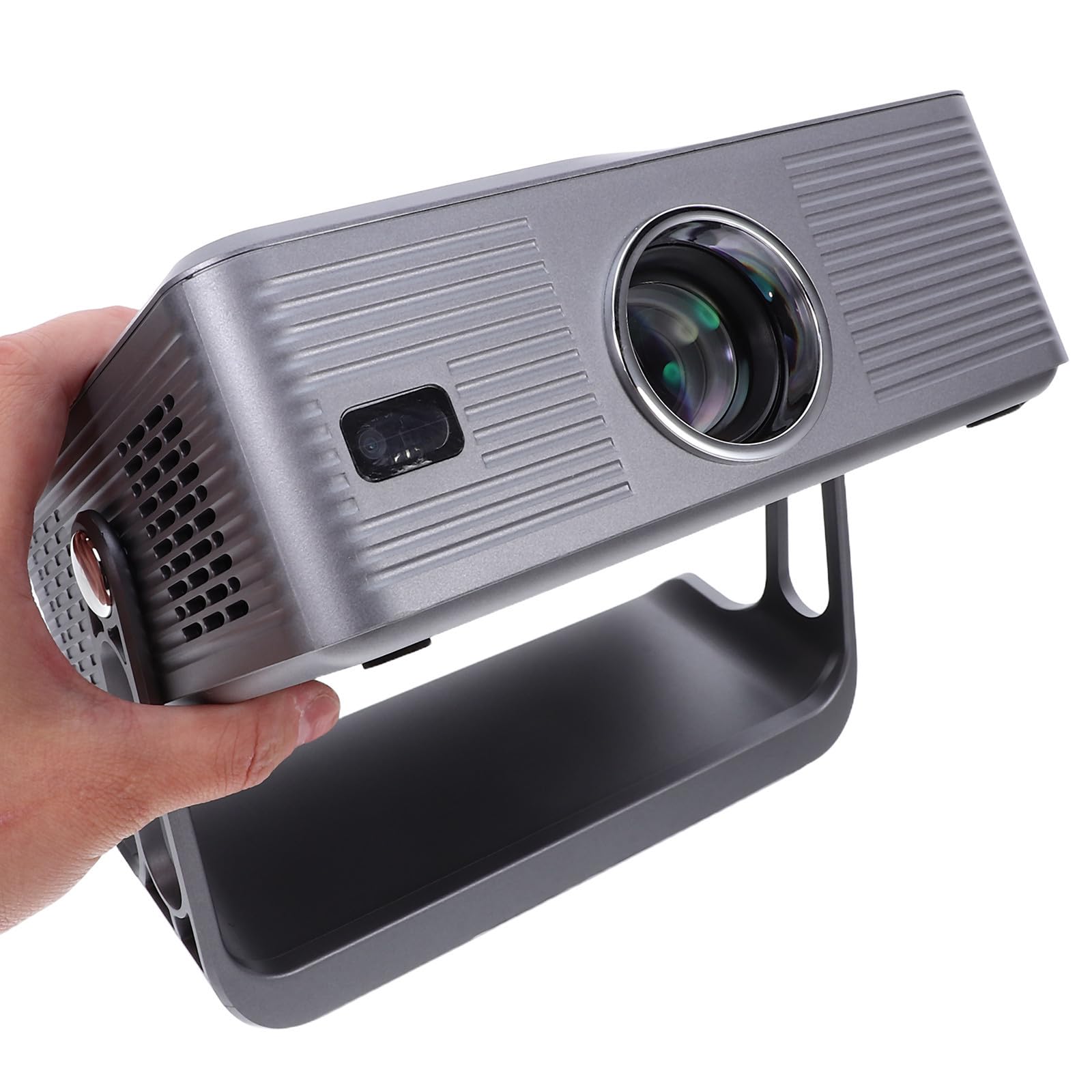 POPETPOP Mini Proiettore Portatile Full HD con Auto Focus e Stand Rotante Supporto Wifi Dual Compatibile USB Av Proiezione Interni Esterni e Soffitto
