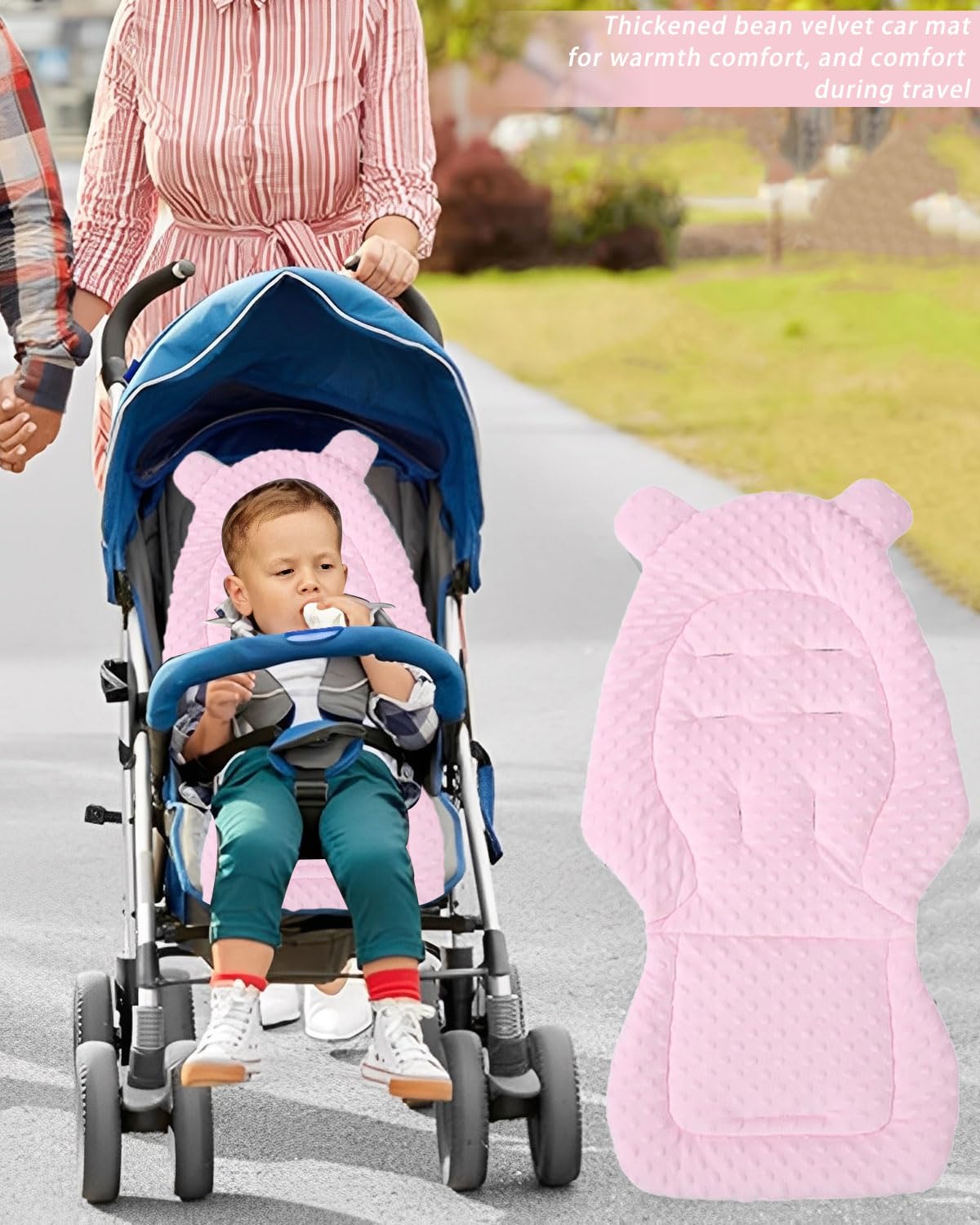1 Pezzo Riduttore passeggino universale，Materassino Passeggino Universale In Cotone, Cuscino Passeggino Universale, Traspirante, Morbido, Accessori Per Passeggini（rosa）