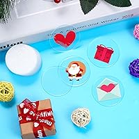 Vista 4 de Tongcloud 50 piezas 5 cm de diámetro hoja de plexiglás de acrílico transparente disco círculo lámina de plástico lámina de plástico tablero