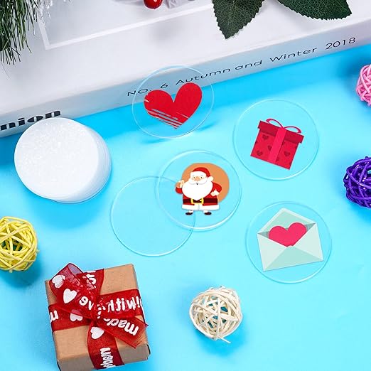 50 Discos Acrílicos Transparentes de 2 Pulgadas para Manualidades miniatura 4