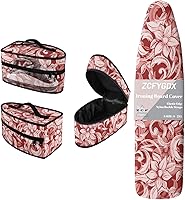Vista 18 de Juego de funda para tabla de planchar con funda organizadora de hierro, 17 x 49 pulgadas, resistente al calor, 3 correas de sujeción ajustables