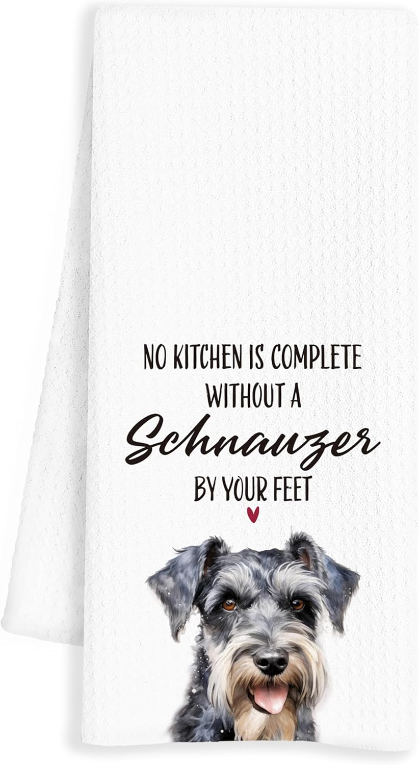 INDAJEDN Schnauzer Gifts Kitchen Towels, Schnauzer Gifts