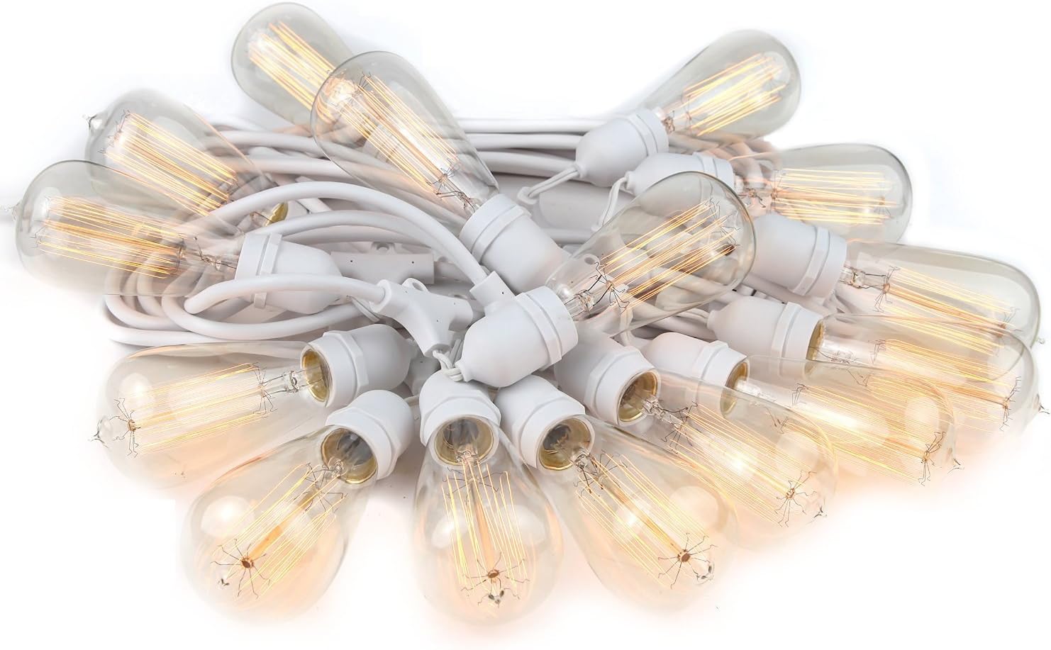 Exclusive Discount 70% Price BrightechT- Ambience Pro Vintage Edition Outdoor Commercial String Lights with Nostalgic Edison Bulbs - 48 Feet String Light wit
