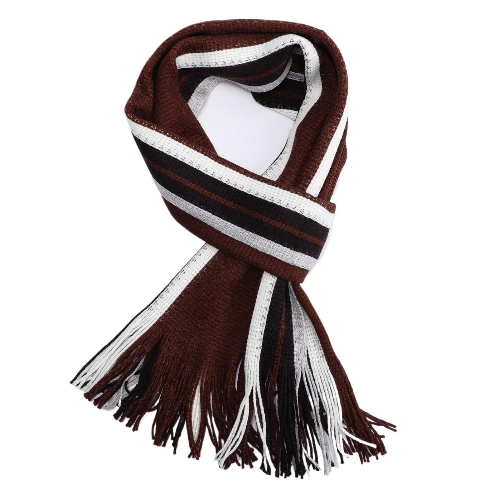 Men's Scarf - Thick & Soft Black Grey Striped Gradient Scarf with Tassels, Faux Cashmere Winter Scarf for Men, Fashion & Versatile Gift-image-31