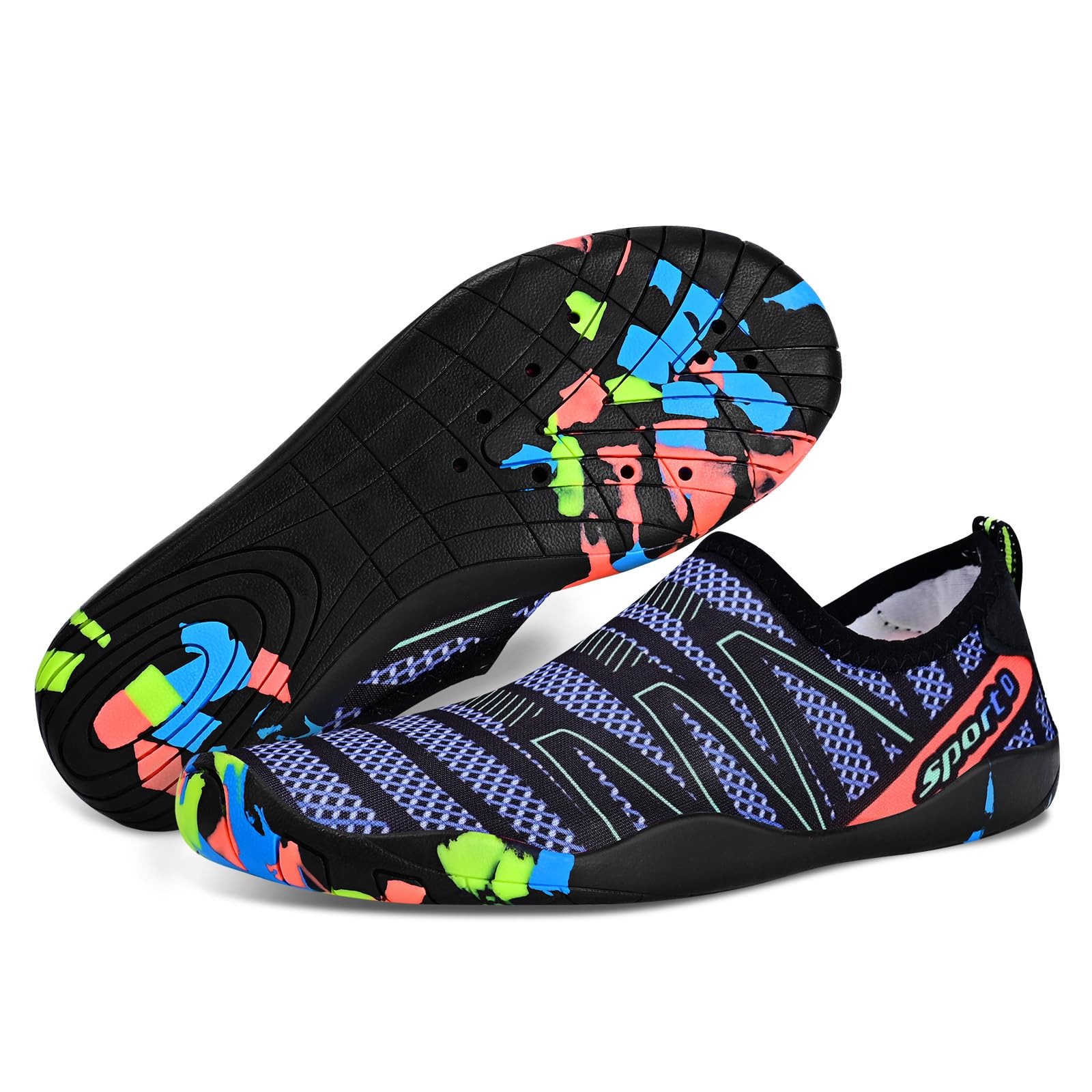 Water Shoes for Men Women, Swim Shoes Beach Pool Shoes Non-Slip Quick Dry Aqua Socks, Adult Barefoot Sports Shoes for Beach Surf Walk Water Yoga