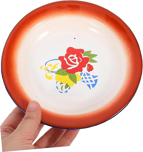 Miniatura 9 de Didiseaon Plato de esmalte vintage de 3 uds. Plato esmaltado Cuenco de cena de cerámica Bandeja de comida esmaltada Cuenca de cocina Plato de servir