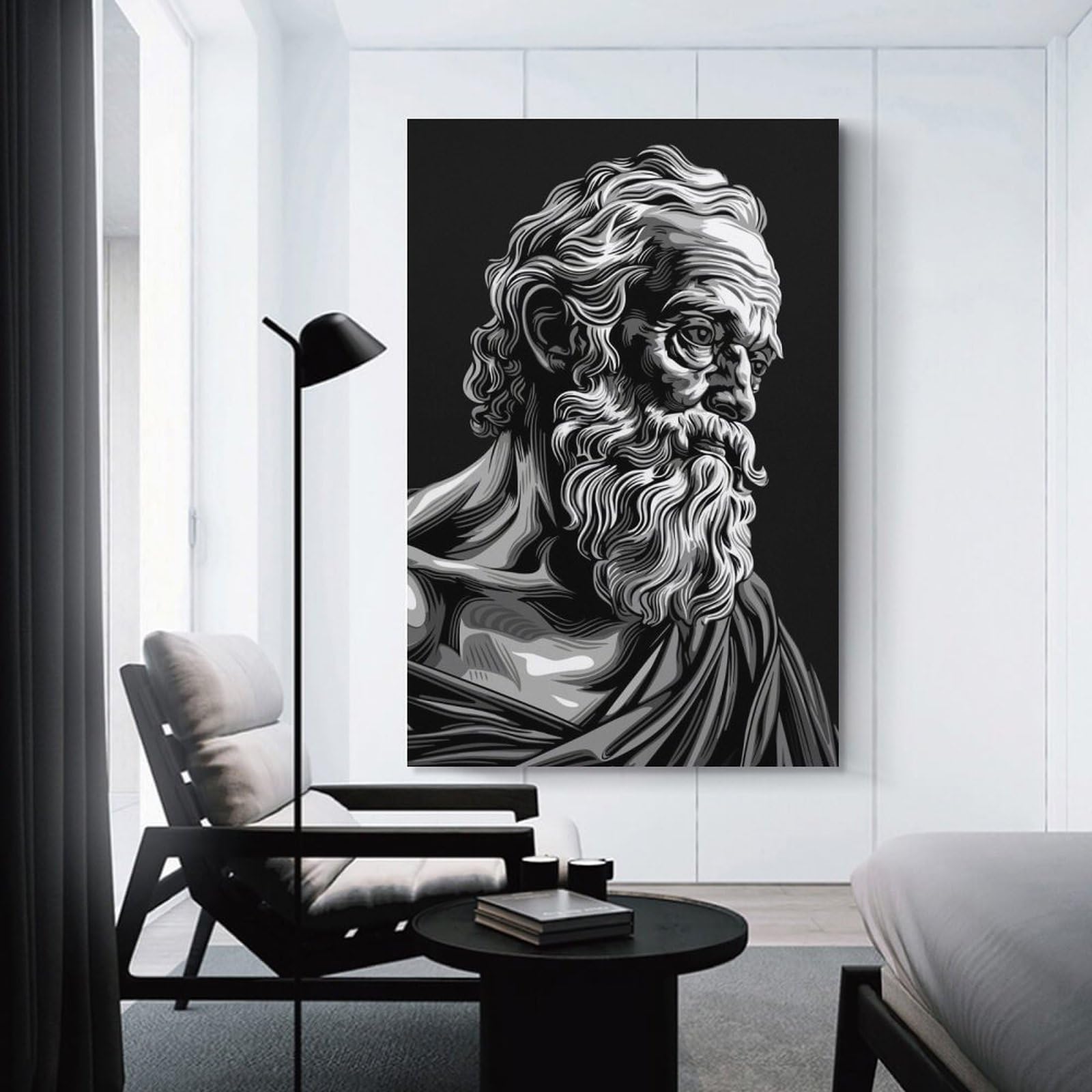 Junmoney Greek Statue Sculpture Art Canvas Wall Decor, 20x30inch(50x75cm), for Home Lounge, Bedroom Or Reading Nook, Modern Wall Decor for Cosy Interiors