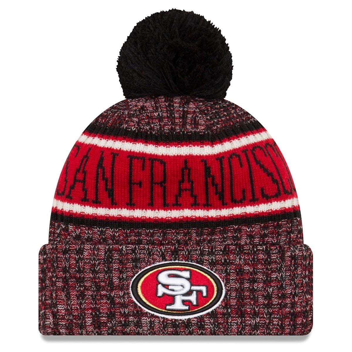 New Era Authentic Collection 49ers Sideline Cold Weather Cuffed Knit Beanie Skully Cap Hat One Size Fit Most Salute
