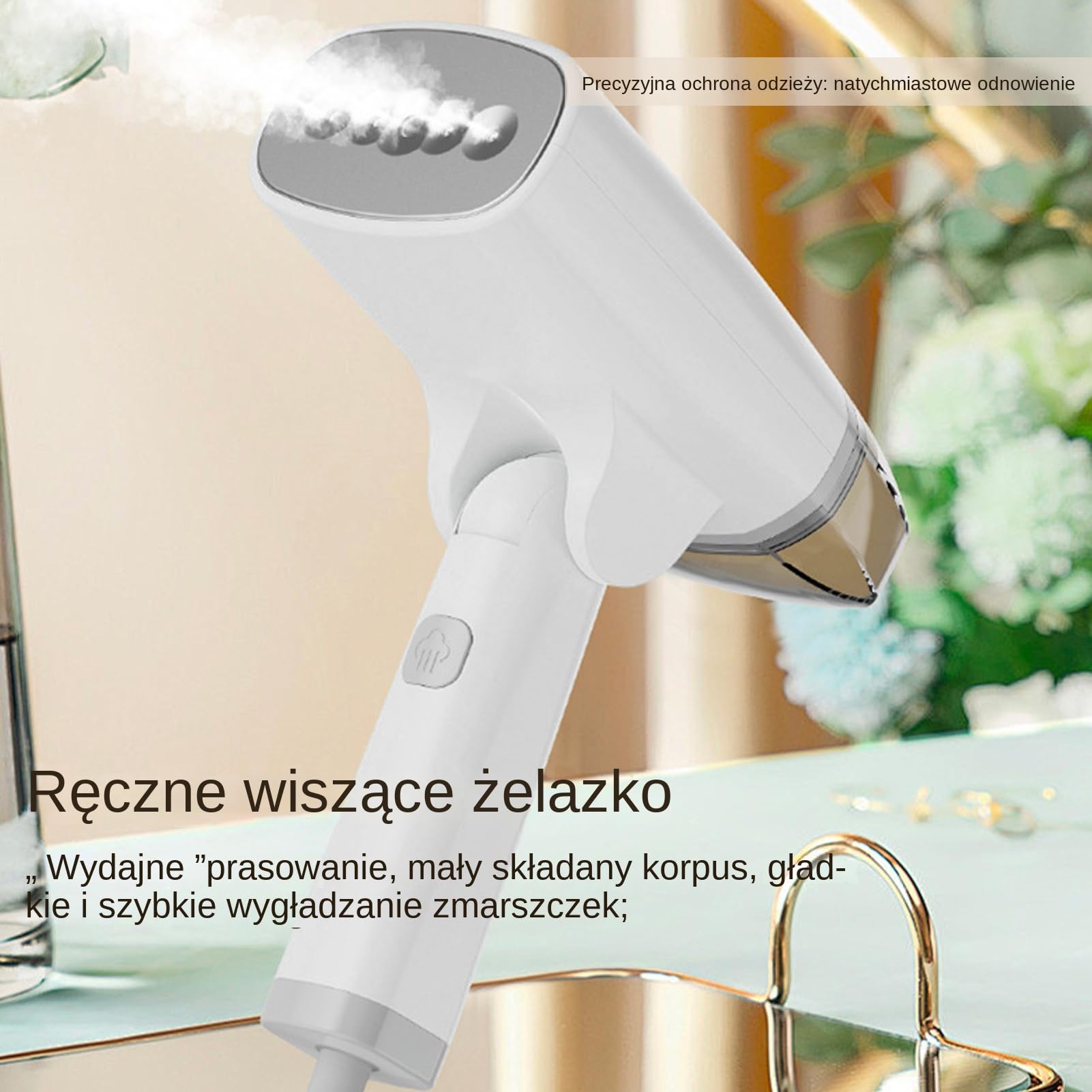Podróżne Żelazko Parowe 1300W Składana Szczelna Prasa Tkanin