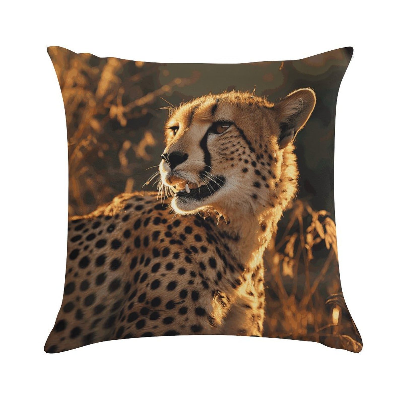 Khauerbc Cheetah Soft Cozy Throw Pillow Covers Decorative Cushion Covers Plush Boho Farmhouse Pillow Case With Zipper Throw Pillowcase For Bed Sofa Living Room Bedroom
