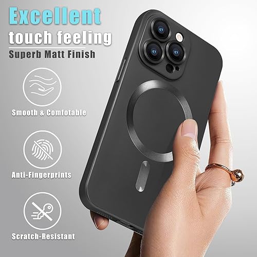 Miniatura 6 de Funda magnética para iPhone 12 Pro Max, protector de lente desmontable con protección completa de la cámara a prueba de golpes, suave mate,