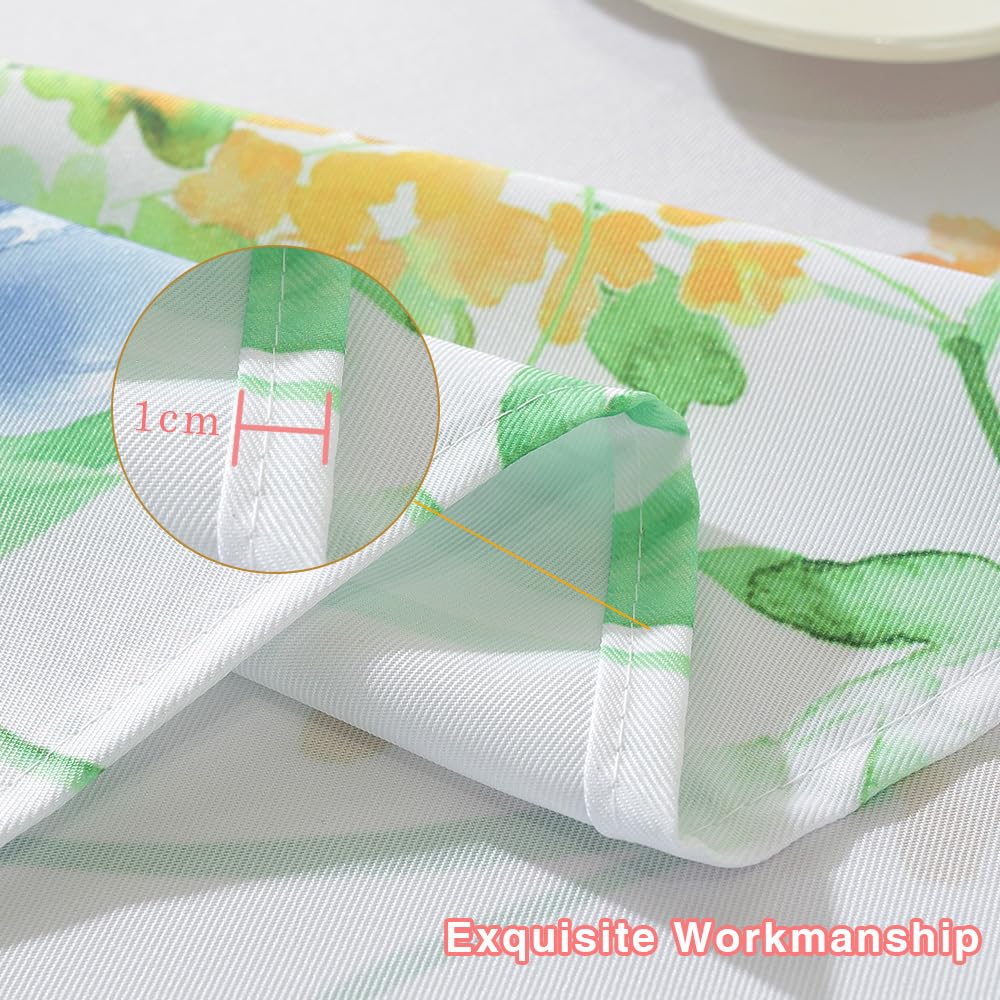 MATIRUG Nappes De Printemps Pour Tables Rectangulaires De 132 X 178 Cm, Nappe Lavable à L'aquarelle, Décoration Florale Pour Pique-nique, Fête, Extérieur