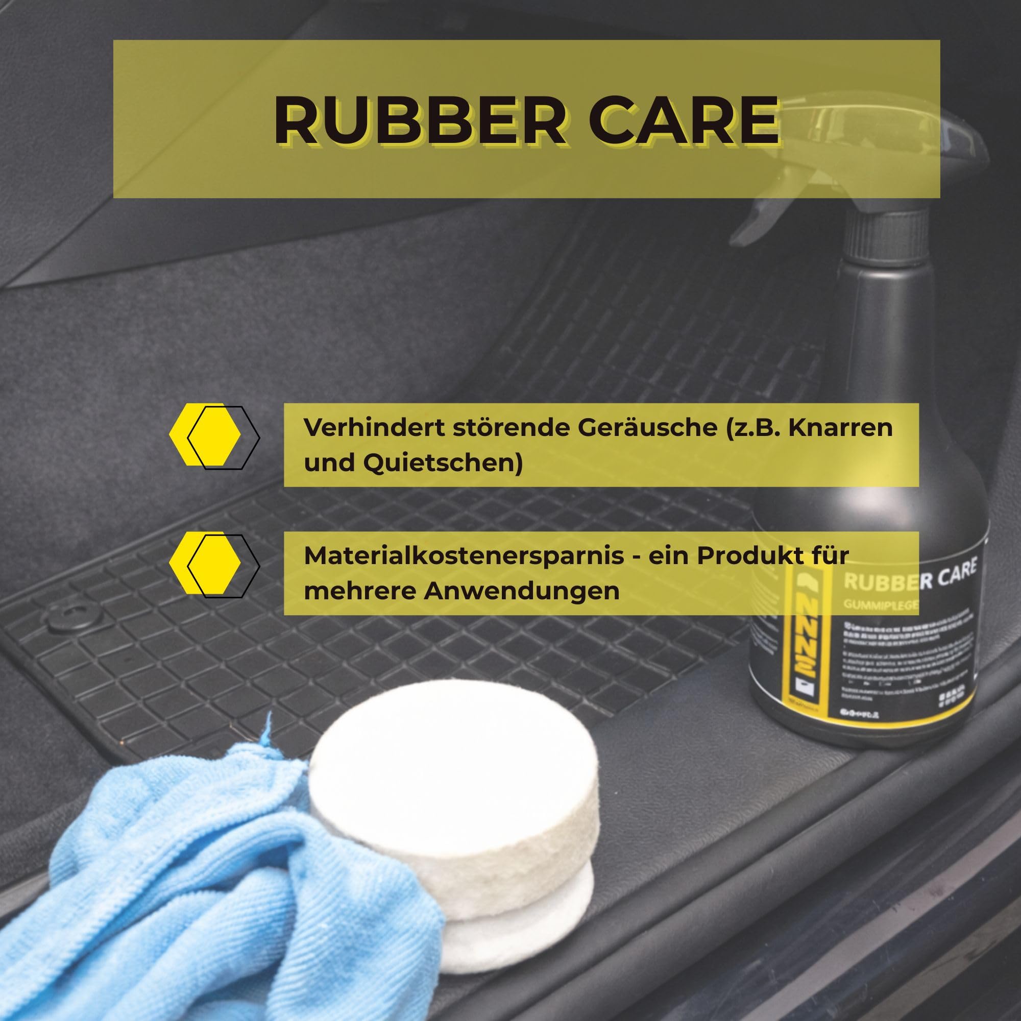 2 Stück INNOTEC Rubber Care 500 ml – professionelle Gummipflege für Fahrzeugdichtungen, Reifen, Türgummis & Kunststoffteile – schützt vor Austrocknung, Versprödung & Frost – pflegt und reinigt