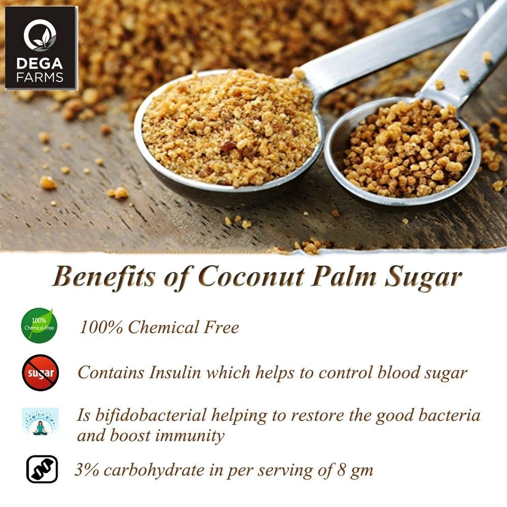 DEGA FARMS Premium Natural Coconut Palm Sugar - 200GM | Made with 100% Pure, Organic & Natural Ingredients - Sedex Certified