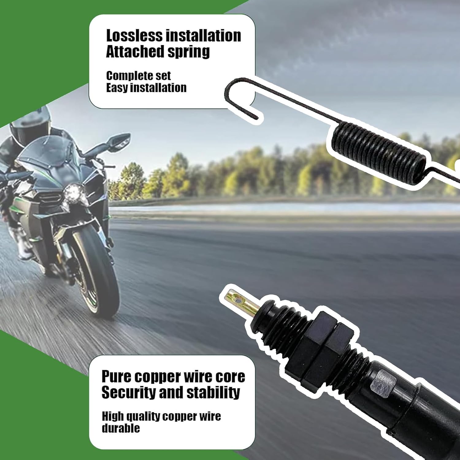 Car Drum Brake Switch Spring Kit, Emergency Cable Connector With Stop Switch, Pedal Accessories for Cars, Off-Roads and Motorcycles (Silver)