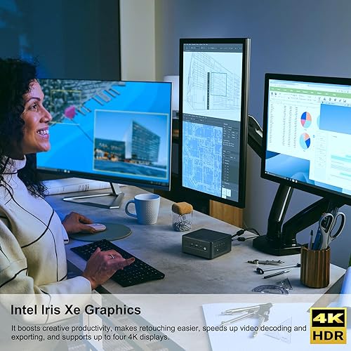Miniatura 6 de Intel NUC 12 Pro Mini PC Kit NUC12WSHi7 (12-Core i7-1260P 32GB RAM 1TB SSD Iris XE Graphics) Windows 11 Pro última computadora de escritorio, 2 x