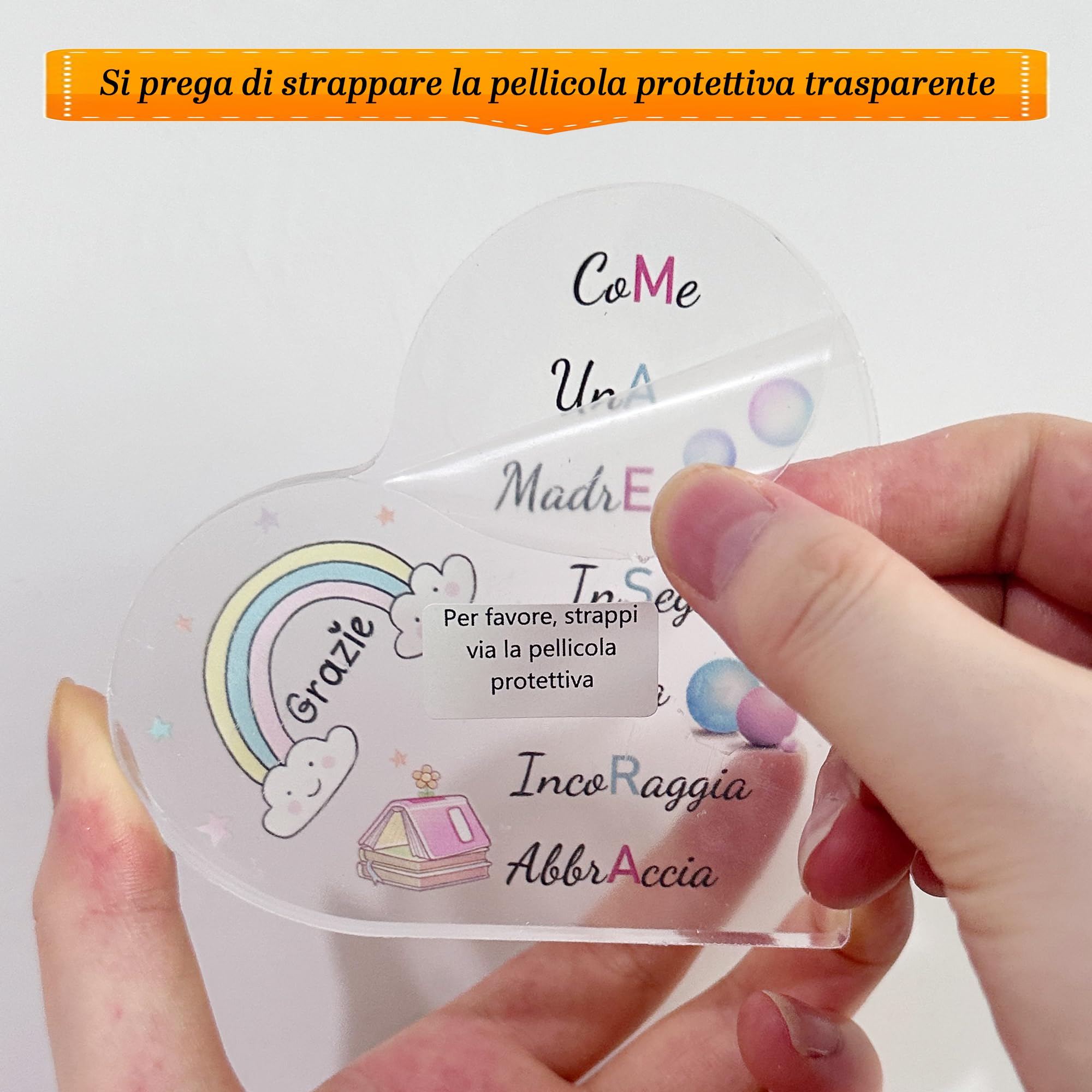 SUPERDANT Targa Acrilica A Forma Di Cuore Con Farfalla | Regalo Cristiano Ispiratore Con Citazione Biblica | Decorazione Da Scrivania Autoportante 15x15 Cm