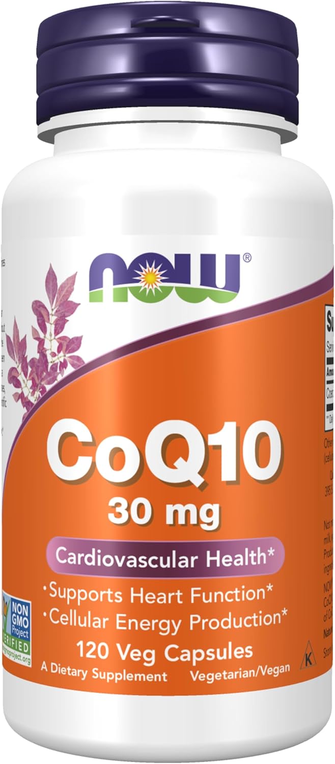 NOW Supplements, CoQ10 30 mg, Pharmaceutical Grade, All-Trans Form produced by Fermentation, 240 Veg Capsules