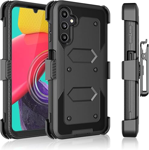 Miniatura 7 de Takfox Funda para Galaxy A14 5G, para Samsung A14 5G, protector de pantalla integrado con soporte para cinturón, funda de cuerpo completo, grado