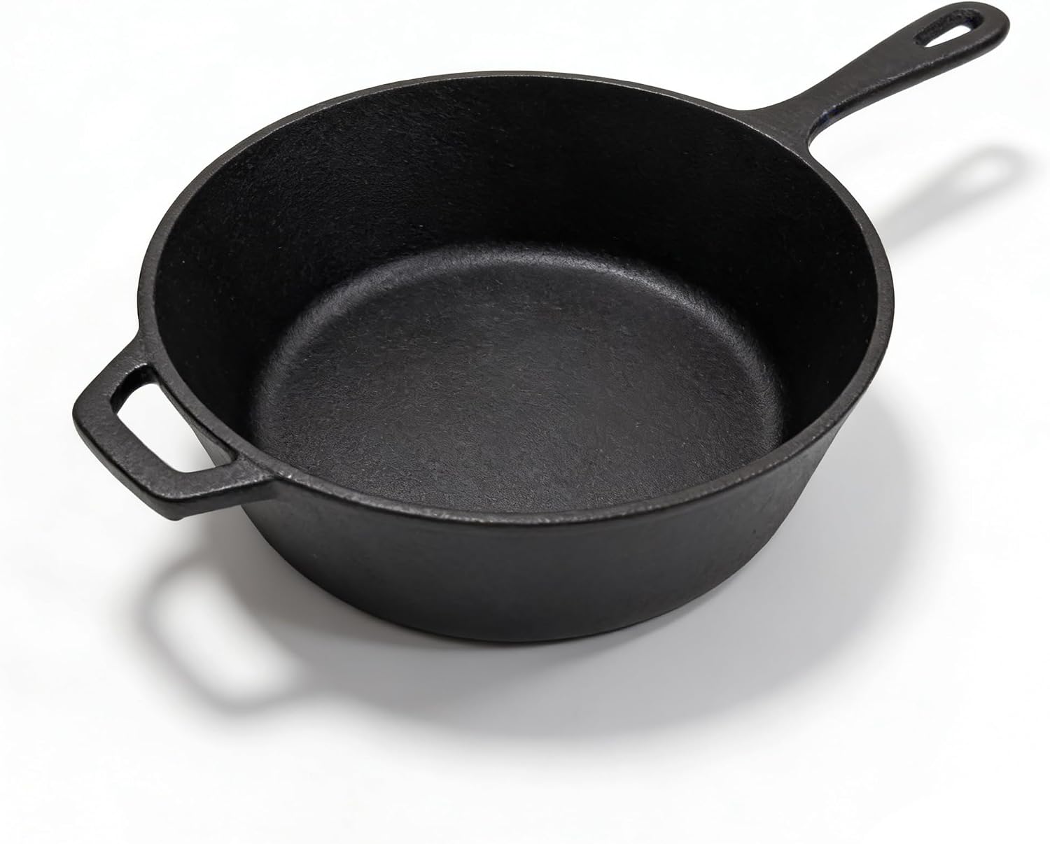 Cast Iron Dutch Oven Pot with Skillet Lid Set, 2-in-1 Cookware Pot for Cooking, Baking, Frying and Camping (3 Quarts)