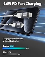 Vista 2 de [Certificado MFi] Adaptador USB C a Lightning, adaptador tipo C a Lightning, compatible con carga rápida PD de 36 W, compatible con iPhone iPad Gris