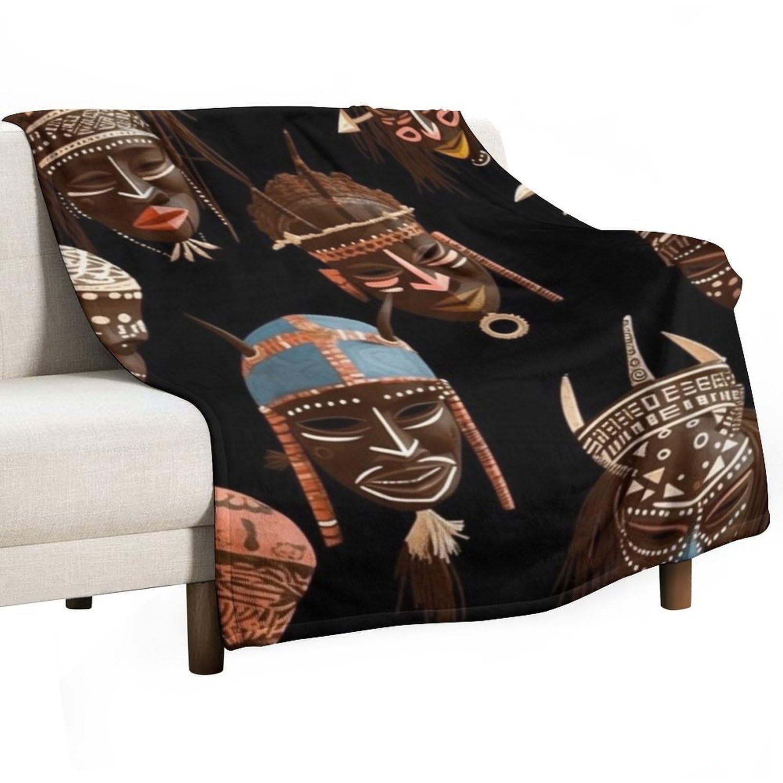 Couverture ethnique africaine en flanelle pour vos soirées cocooning sur le canapé