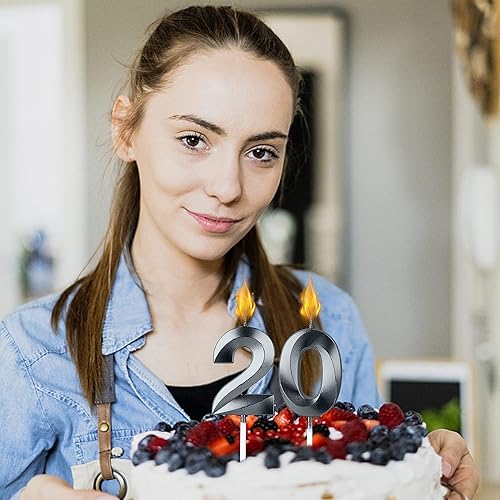 Miniatura 5 de Velas negras de 33 cumpleaños para pasteles, número 33 3 velas para decoración de tartas para fiestas, aniversarios, bodas, celebraciones