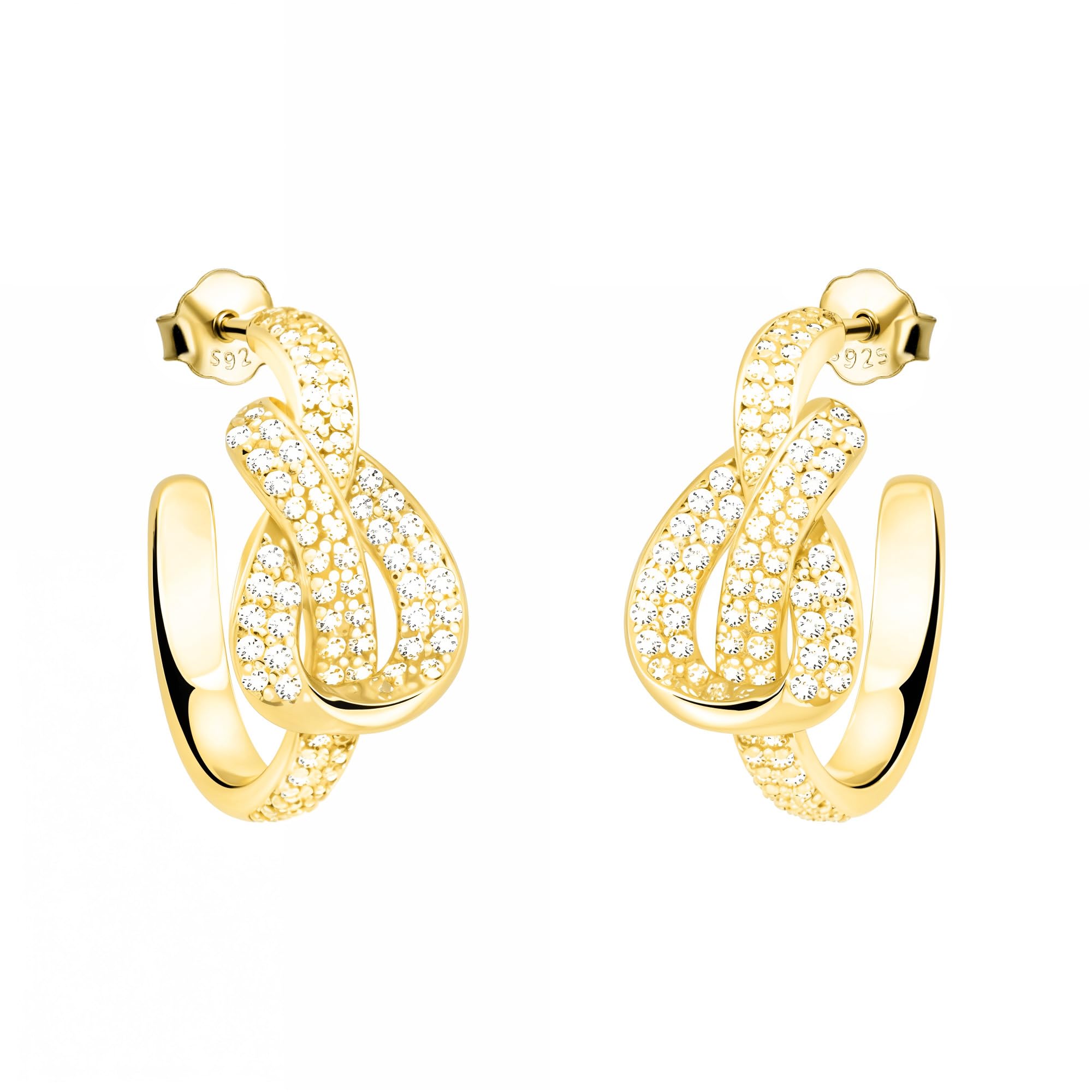 SOFIA MILANI - Damen Ohrringe 925 Silber - mit Zirkonia Steinen - Knoten Ohrhänger