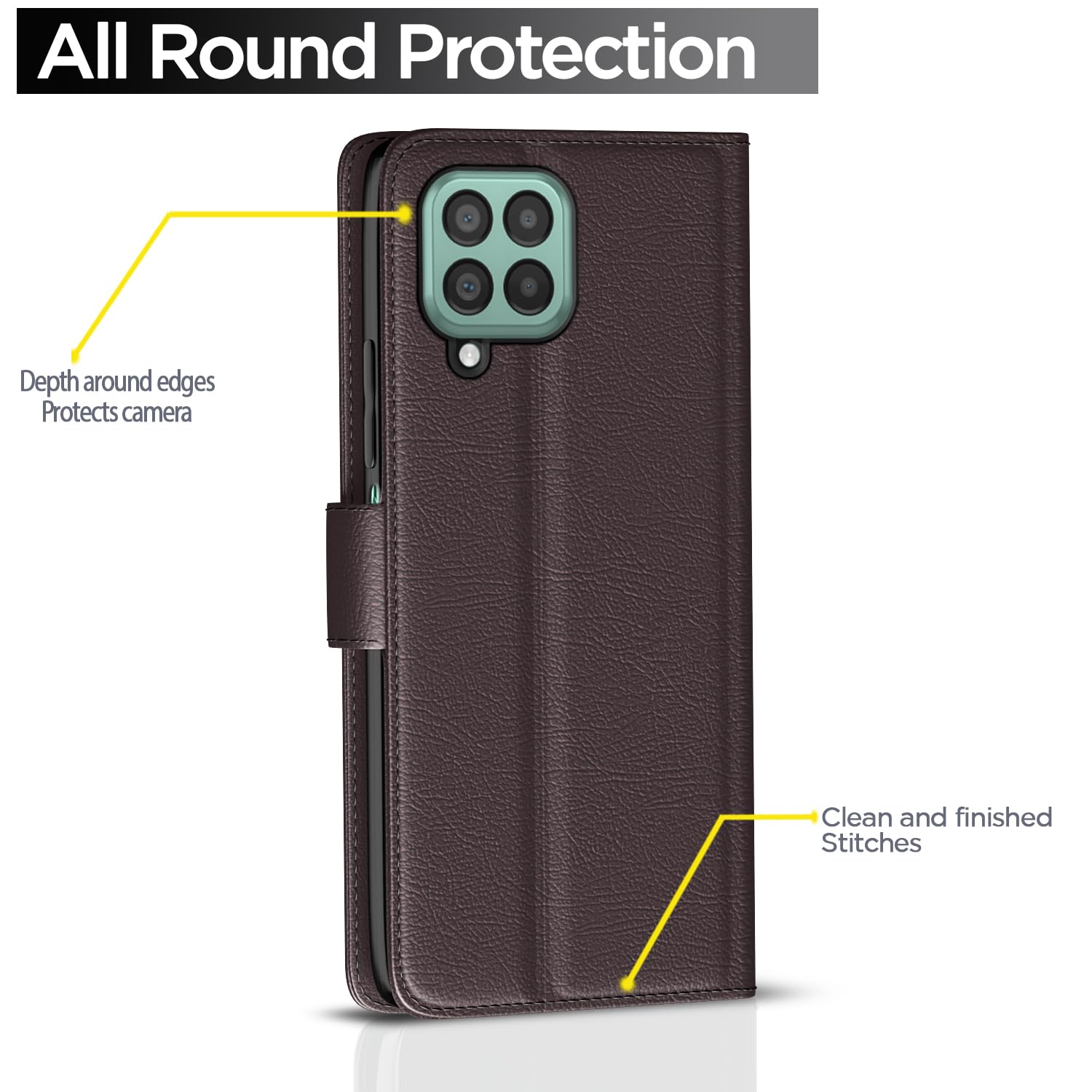 Samsung Galaxy M33 5G Flip Cover - Leather & Protection -4 Samsung Galaxy M33 5G Flip Cover - Leather & Protection -4