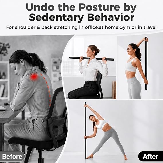 Mobility Stick for Stretching Stick for Flexibility 5ft Steel Yoga Stick